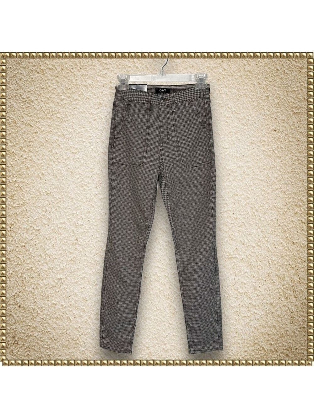 Oat New York Plaid High Rise Skinny Ankle Pants Size 25
